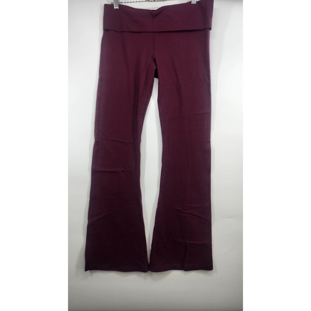 Victoria's Secret Medium Dark Red All-Day Cotton Foldover‎ Flare Leggings NWT